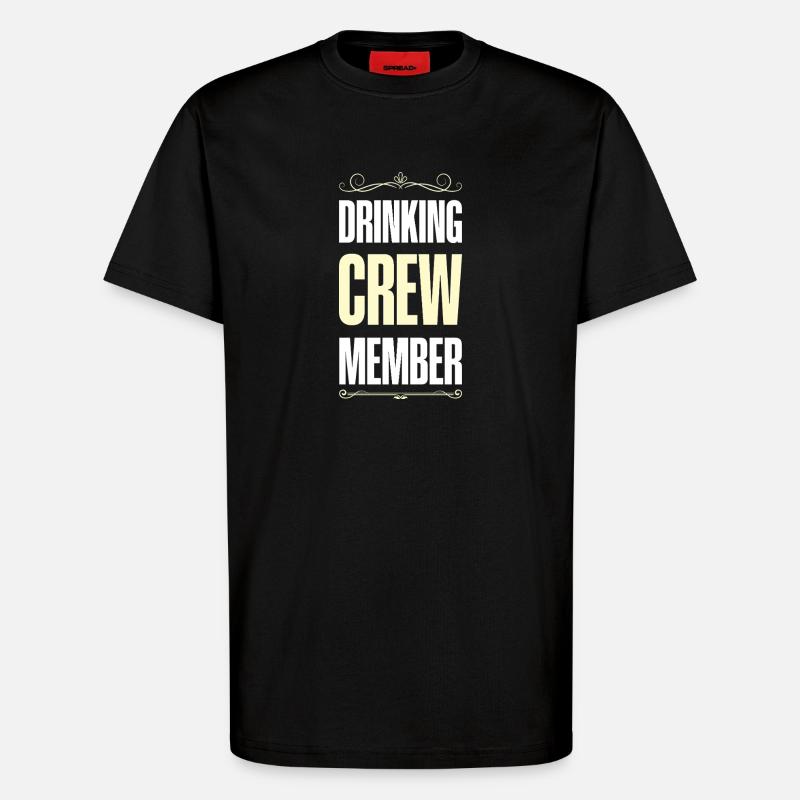 Drinking Crew - T-Shirt - made by SPREAD - SOLID BLACK