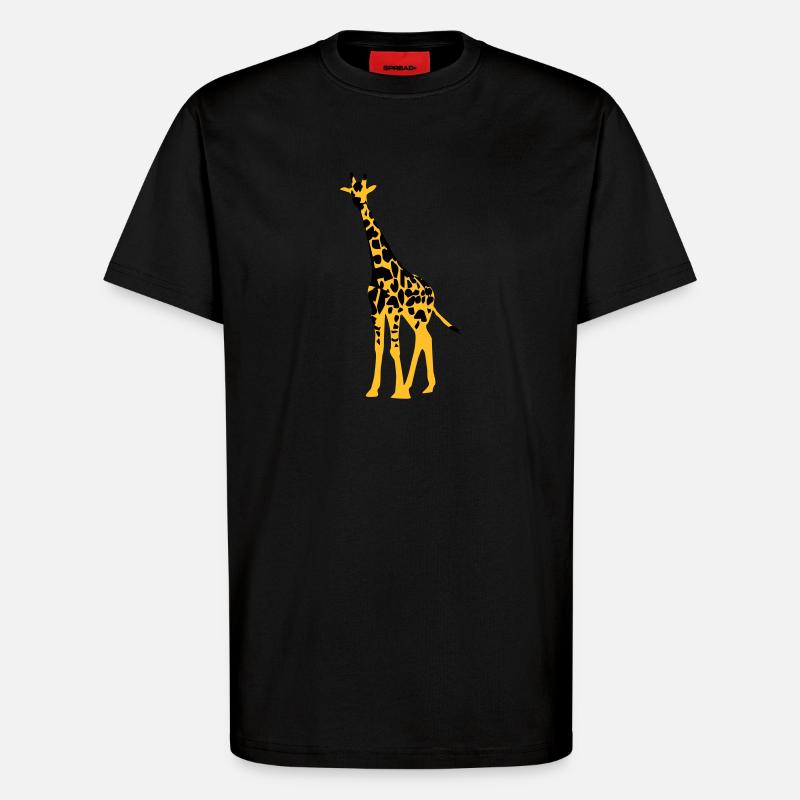 giraffe - T-Shirt - made by SPREAD - SOLID BLACK