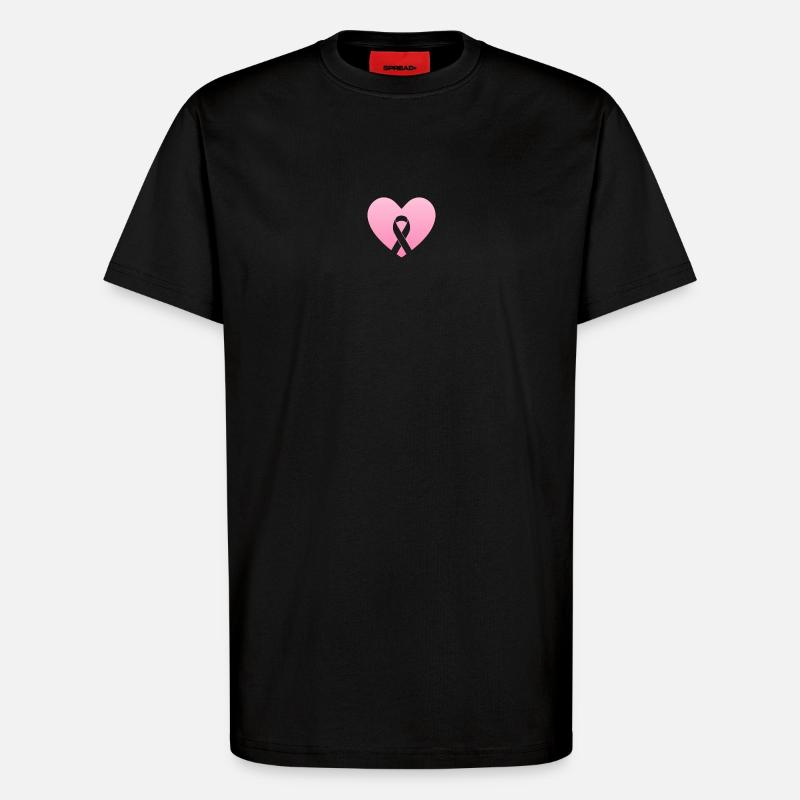 Rosa Herz mit Gewissensbogen - T-Shirt - made by SPREAD - SOLID BLACK