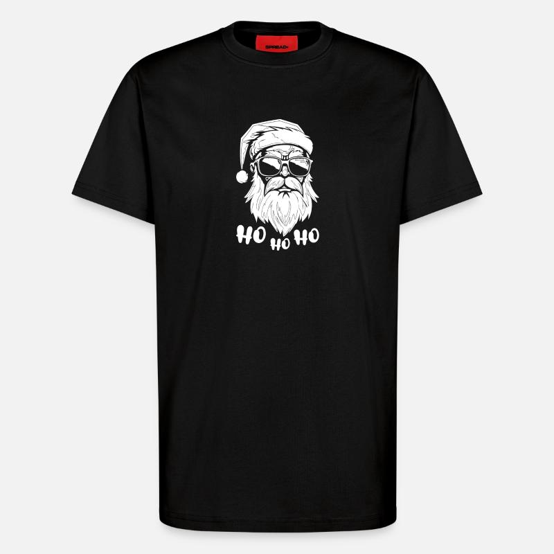 Chilliger Santa mit Sonnenbrille HoHoHo - T-Shirt - made by SPREAD - SOLID BLACK