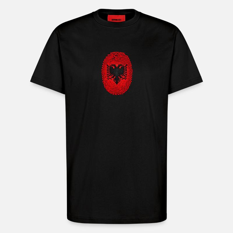 Drapeau ADN d’Albanie Drapeau - T-shirt bio décontracté fabriqué en UE - SOLID BLACK