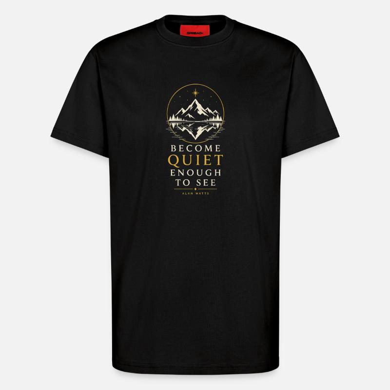 Quiet Mountain Reflection - T-Shirt - made by SPREAD - SOLID BLACK