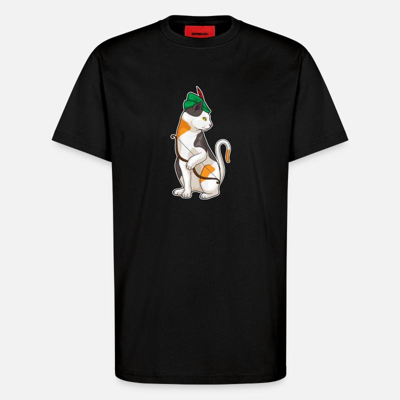 Arc de chat Archer - T-shirt bio décontracté fabriqué en UE - SOLID BLACK