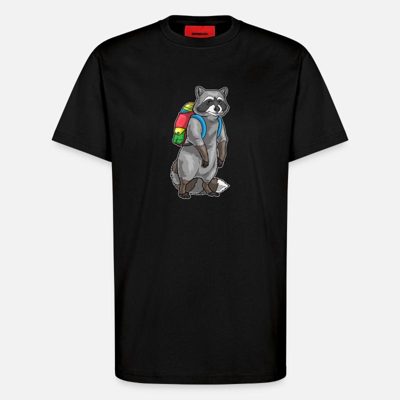 Waschbär Ostern Student - T-Shirt - made by SPREAD - SOLID BLACK