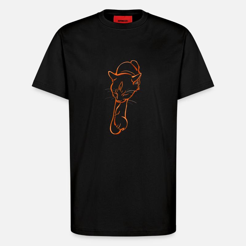 Sleeping cat - T-Shirt - made by SPREAD - SOLID BLACK