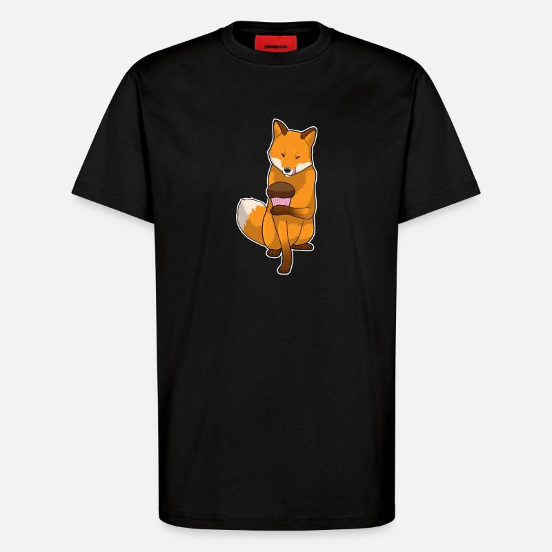Fuchs Muffin - T-Shirt - made by SPREAD - SOLID BLACK
