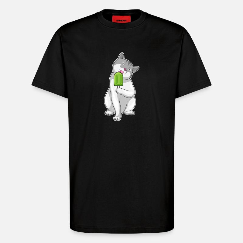Popsicles pour chat - T-shirt bio décontracté fabriqué en UE - SOLID BLACK