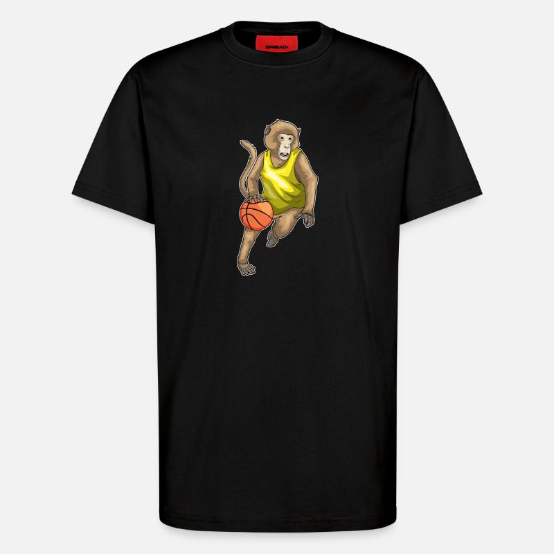 Singe Basketteur Basketteur - T-shirt bio décontracté fabriqué en UE - SOLID BLACK