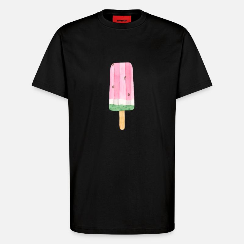 Glace pastèque - T-shirt bio décontracté fabriqué en UE - SOLID BLACK