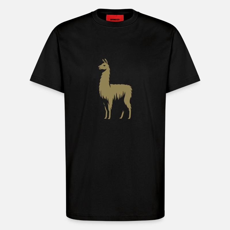 Lama Silhouette - T-Shirt - made by SPREAD - SOLID BLACK