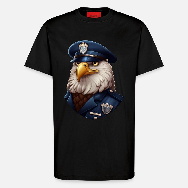 Polizei Eule - T-Shirt - made by SPREAD - SOLID BLACK