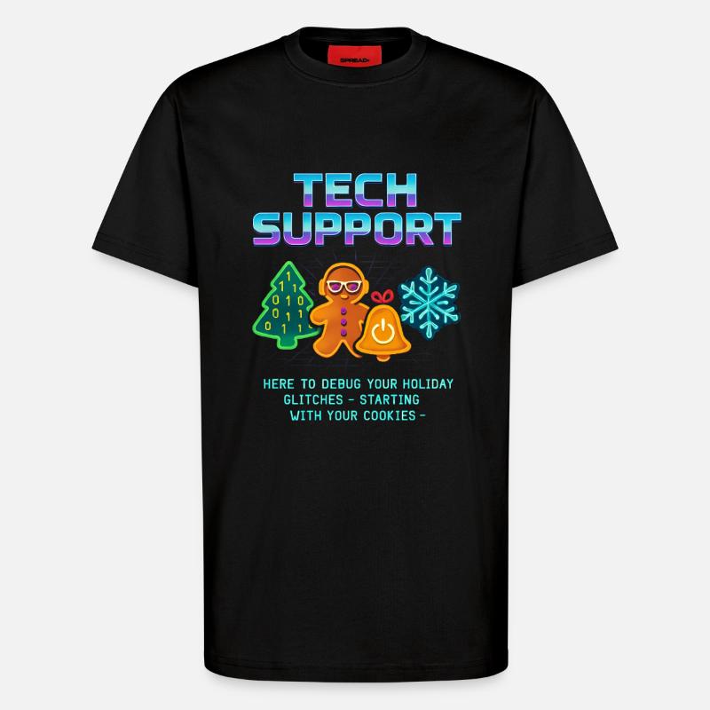 Funny Technical Support Debug Christmas - T-Shirt - made by SPREAD - SOLID BLACK
