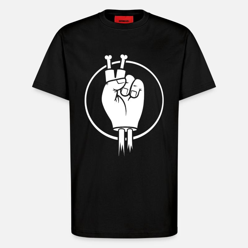 Siegeszeichenhand mit Knochenfingern - T-Shirt - made by SPREAD - SOLID BLACK