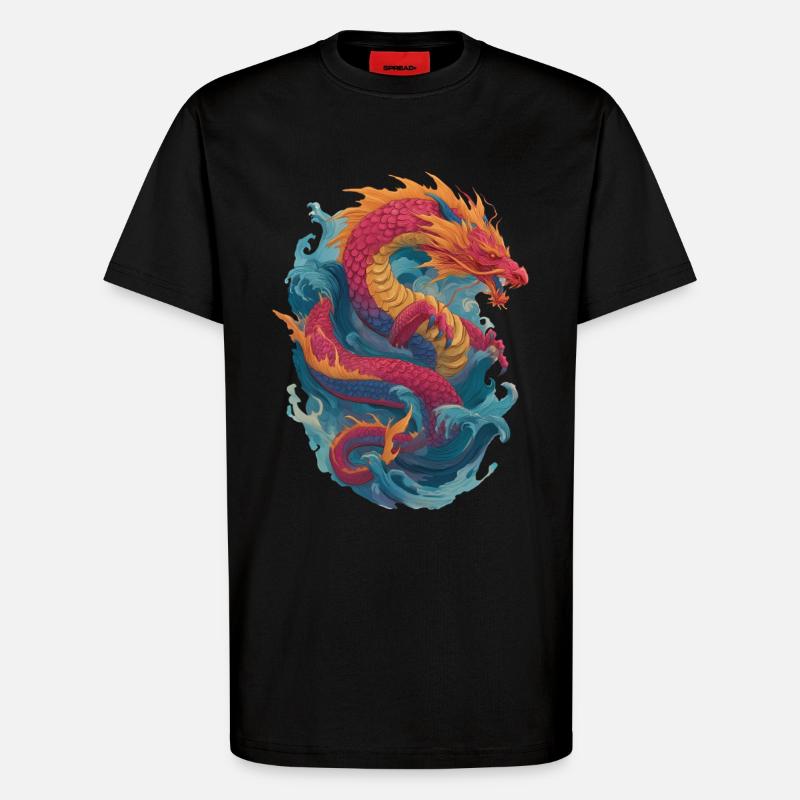 Drache - T-Shirt - made by SPREAD - SOLID BLACK