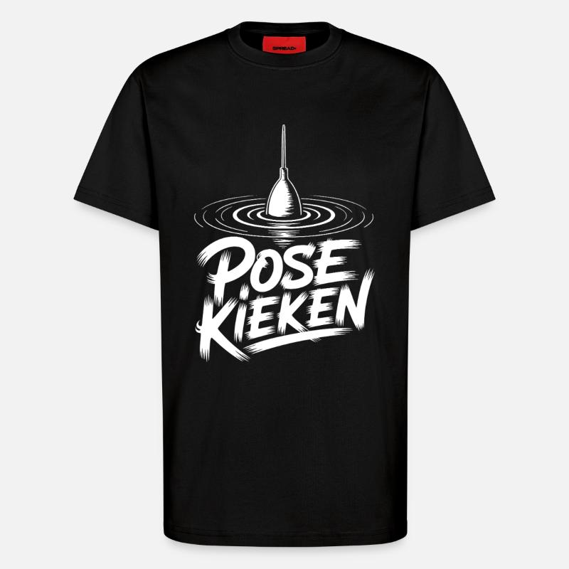 Angler Pose Design - T-Shirt - made by SPREAD - SOLID BLACK