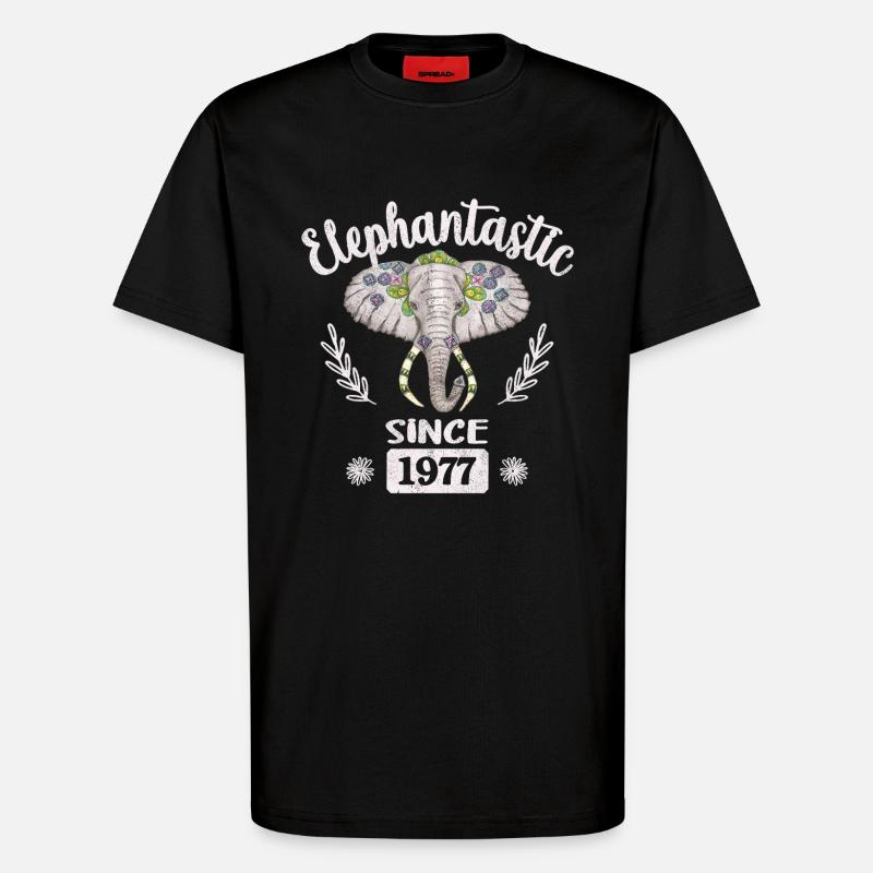 elephantastic since 1977 - T-Shirt - made by SPREAD - SOLID BLACK
