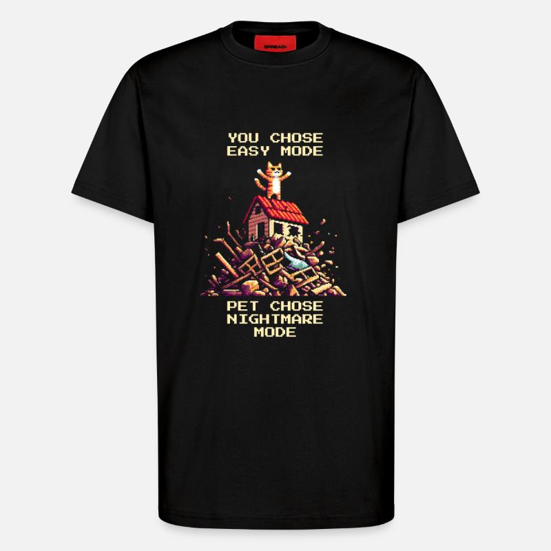 Tierheim-Level: Albtraum | Vermittlung - T-Shirt - made by SPREAD - SOLID BLACK