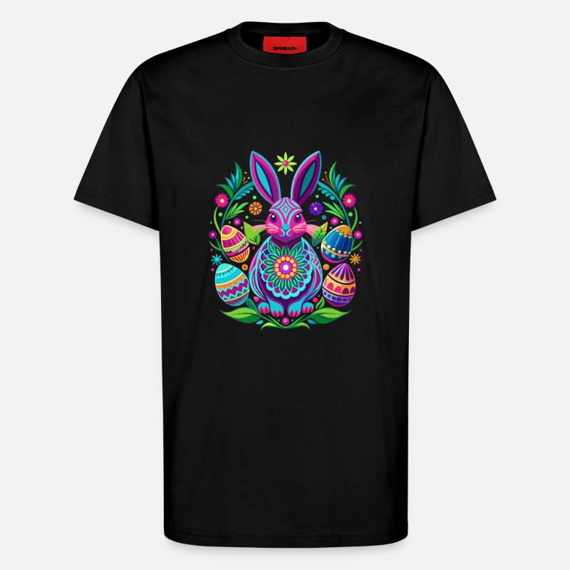 Happy Easter - Osterhase - Osterei - Geschenk - T-Shirt - made by SPREAD - SOLID BLACK