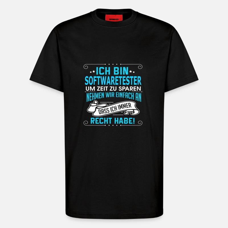 SOFTWARETESTER - T-Shirt - made by SPREAD - SOLID BLACK