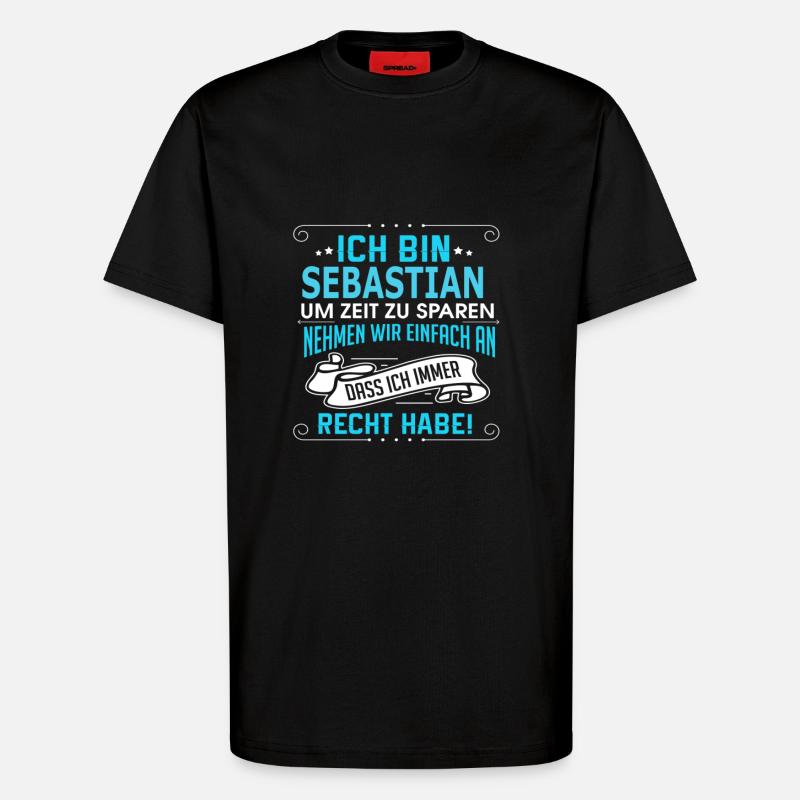 SEBASTIAN - T-Shirt - made by SPREAD - SOLID BLACK