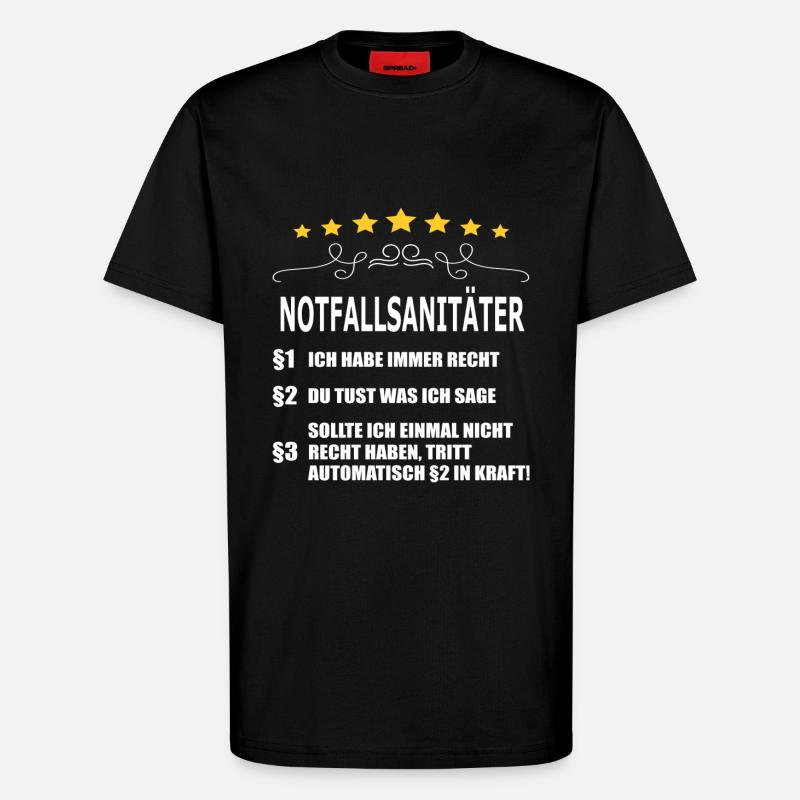 NOTFALLSANITÄTER - T-Shirt - made by SPREAD - SOLID BLACK