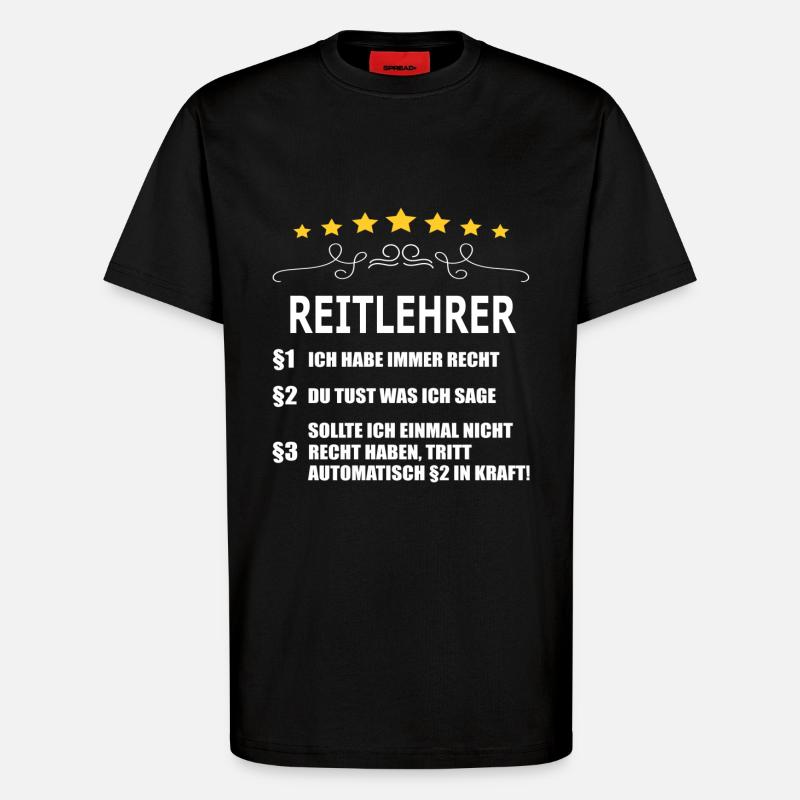 REITLEHRER - T-Shirt - made by SPREAD - SOLID BLACK