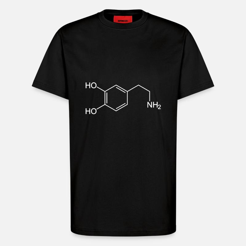Dopamine Molecule - T-Shirt - made by SPREAD - SOLID BLACK