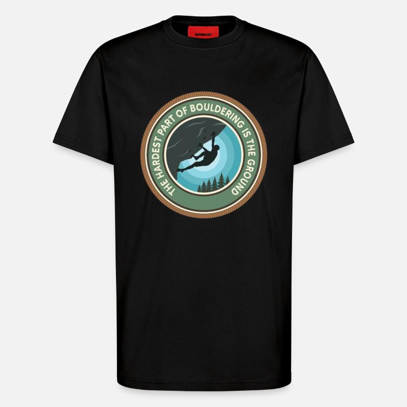 Bouldering Boulderer Bouldering - T-Shirt - made by SPREAD - SOLID BLACK