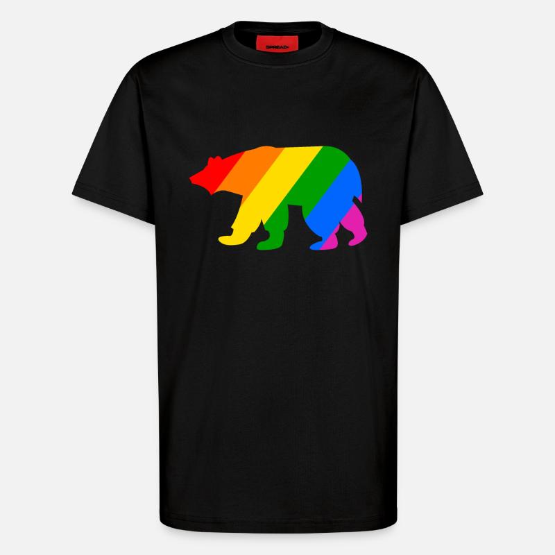 Regenbogen Eisbär - T-Shirt - made by SPREAD - SOLID BLACK