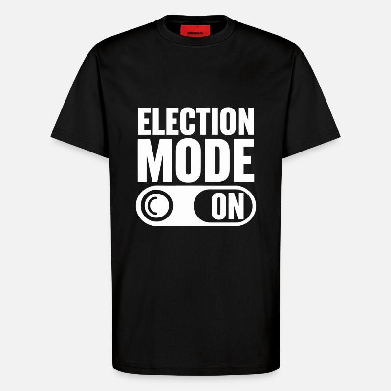 Mode électoral activé - T-shirt bio décontracté fabriqué en UE - SOLID BLACK