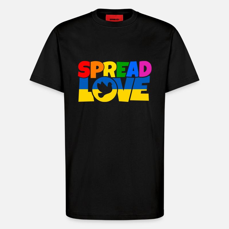 Conception de chemise Spread Love - T-shirt bio décontracté fabriqué en UE - SOLID BLACK