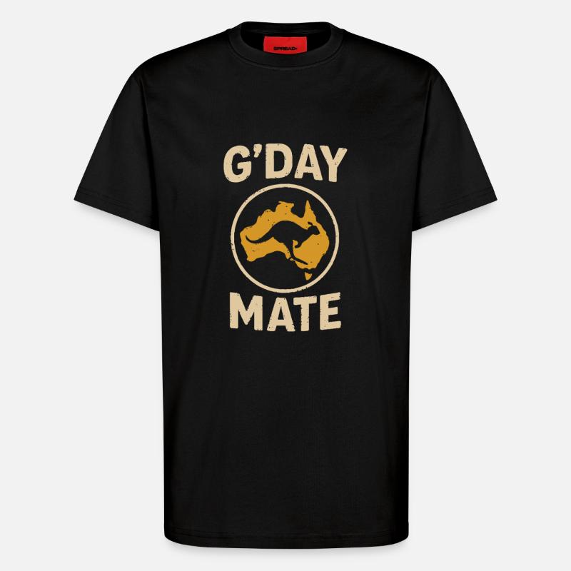 G’day mate – Salutation australienne - T-shirt bio décontracté fabriqué en UE - SOLID BLACK
