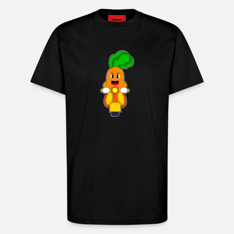Carotte Scooter - T-shirt bio décontracté fabriqué en UE - SOLID BLACK