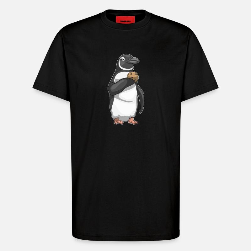 Biscuit pingouin - T-shirt bio décontracté fabriqué en UE - SOLID BLACK