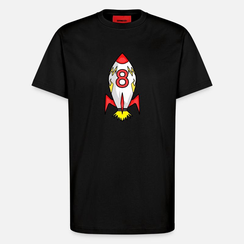 Rakete 8 Jahre - T-Shirt - made by SPREAD - SOLID BLACK