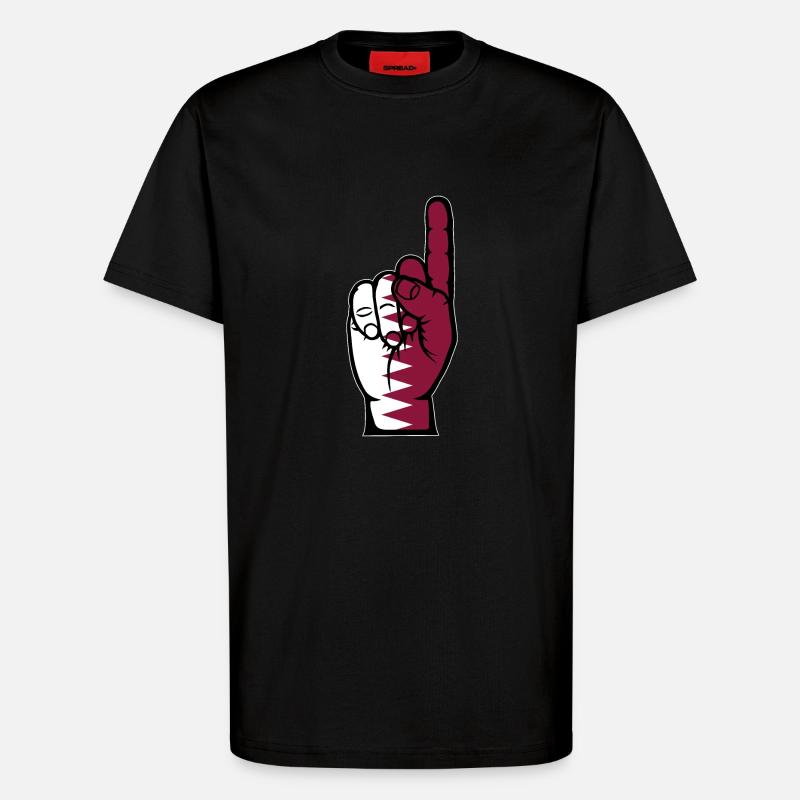 Katar Flagge Nummer 1 - T-Shirt - made by SPREAD - SOLID BLACK