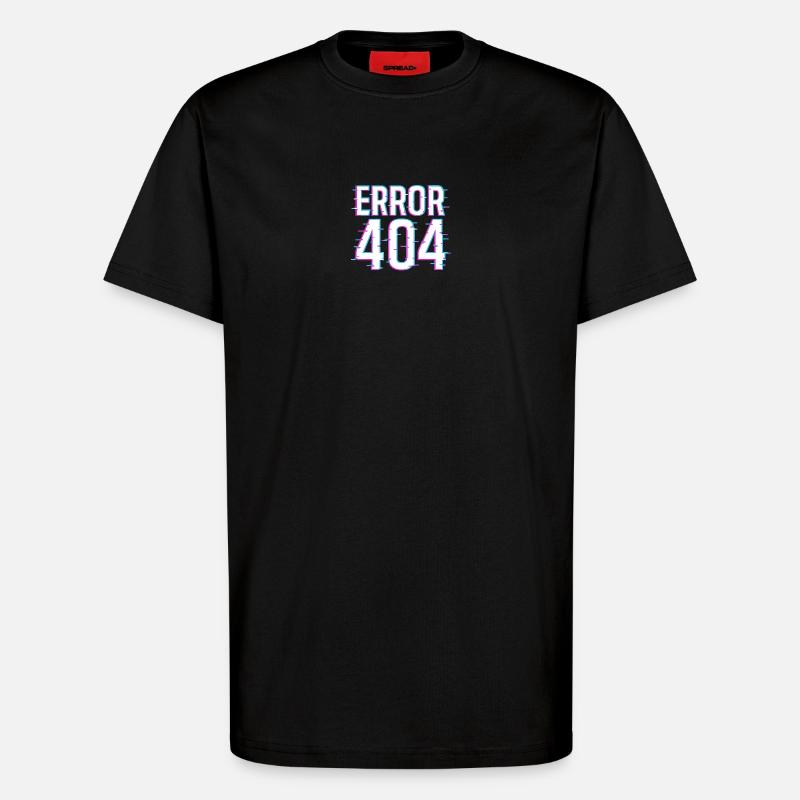 Neon Error 404 Lettering - T-Shirt - made by SPREAD - SOLID BLACK