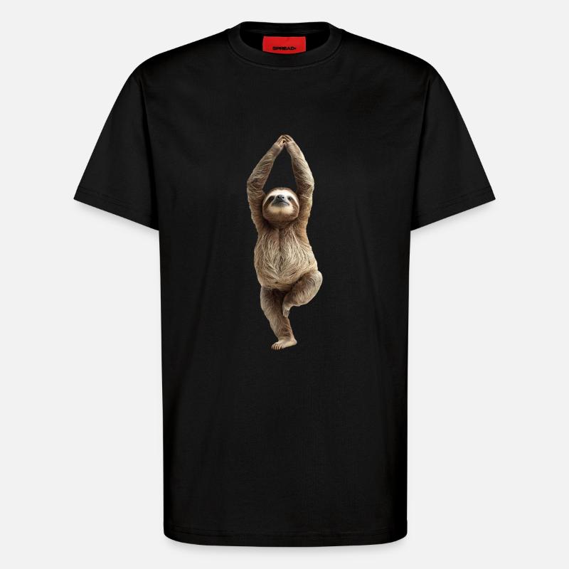 Faultier - T-Shirt - made by SPREAD - SOLID BLACK