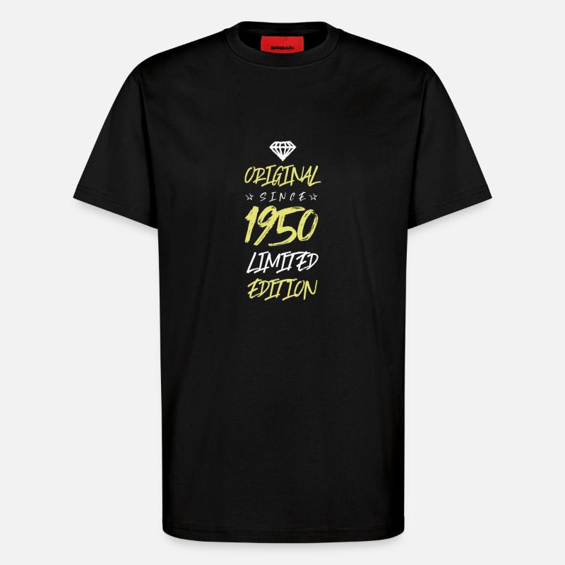 1950 Édition limitée - T-shirt bio décontracté fabriqué en UE - SOLID BLACK