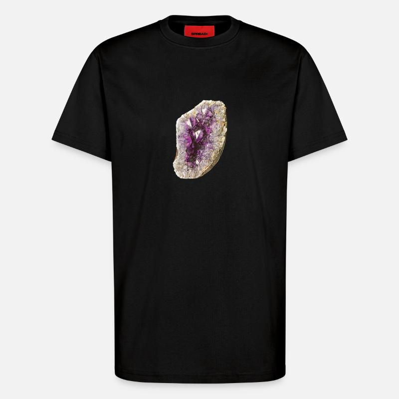 Amethyst Druse Zeichnung - T-Shirt - made by SPREAD - SOLID BLACK