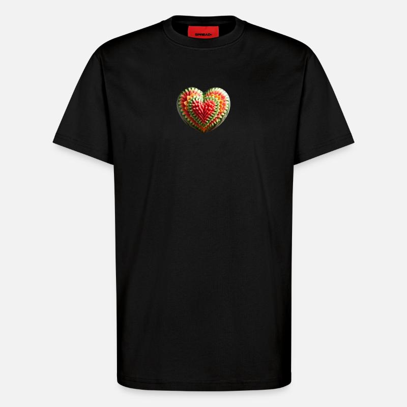 Ein Melonenherz - T-Shirt - made by SPREAD - SOLID BLACK