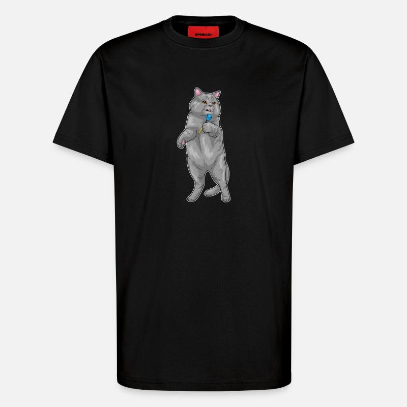 Cat Dart Dart - T-shirt bio décontracté fabriqué en UE - SOLID BLACK