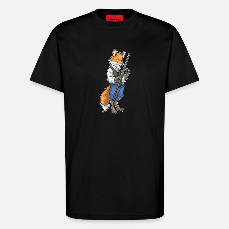 Fuchs Billiard Queue Sport - T-Shirt - made by SPREAD - SOLID BLACK