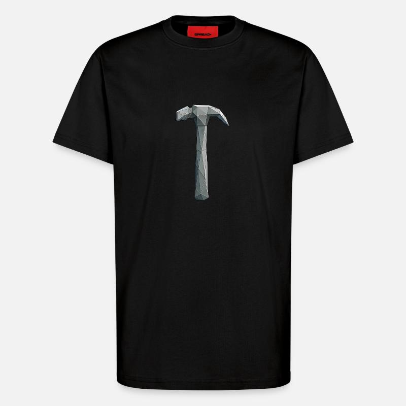 Low Poly Hammer - Artisan Tool - T-Shirt - made by SPREAD - SOLID BLACK