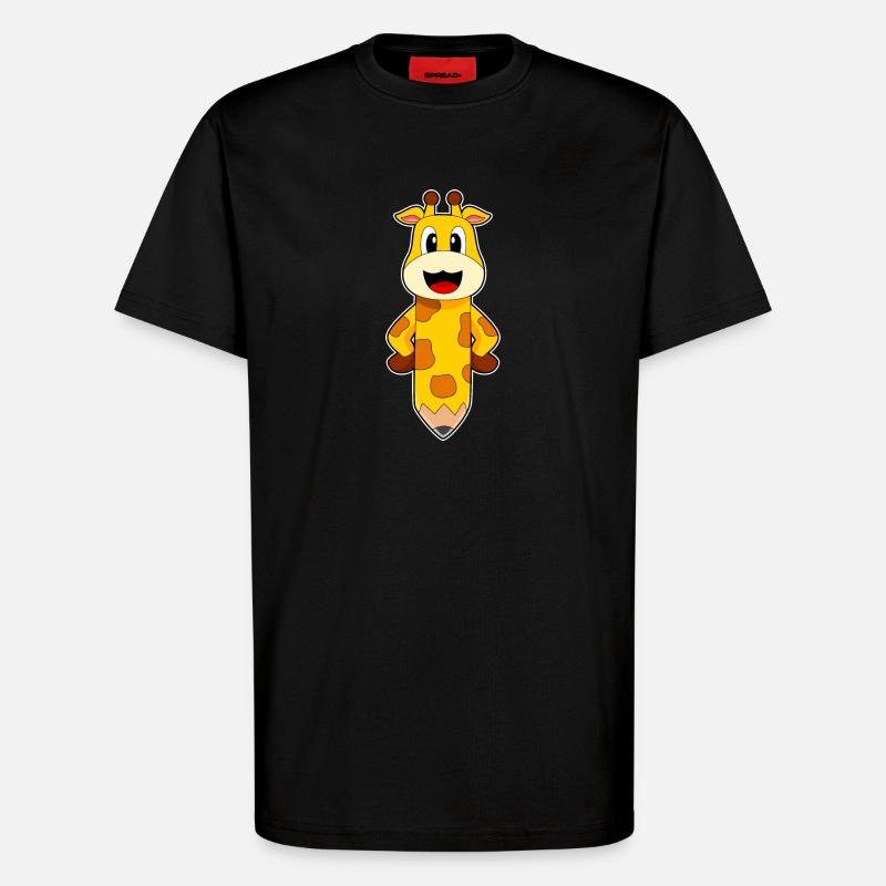 Crayon girafe - T-shirt bio décontracté fabriqué en UE - SOLID BLACK