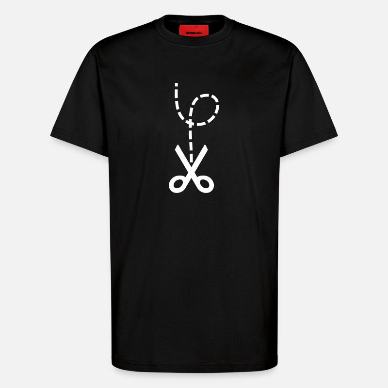 Schere – Herzschmerz & Anleitung Meme Design - T-Shirt - made by SPREAD - SOLID BLACK