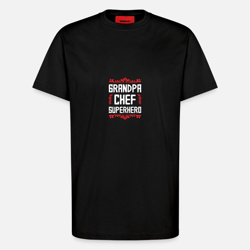 Opa Chef Superheld - T-Shirt - made by SPREAD - SOLID BLACK