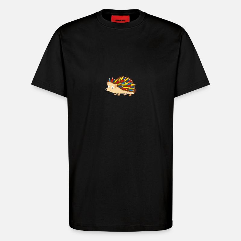 Igel Buntstift - T-Shirt - made by SPREAD - SOLID BLACK