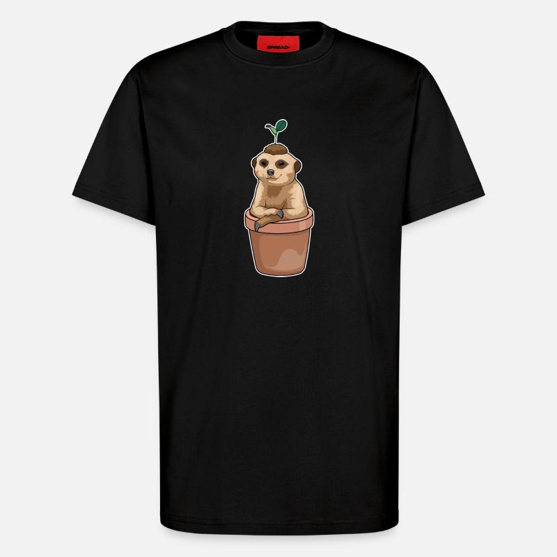 Erdmännchen Setzling - T-Shirt - made by SPREAD - SOLID BLACK