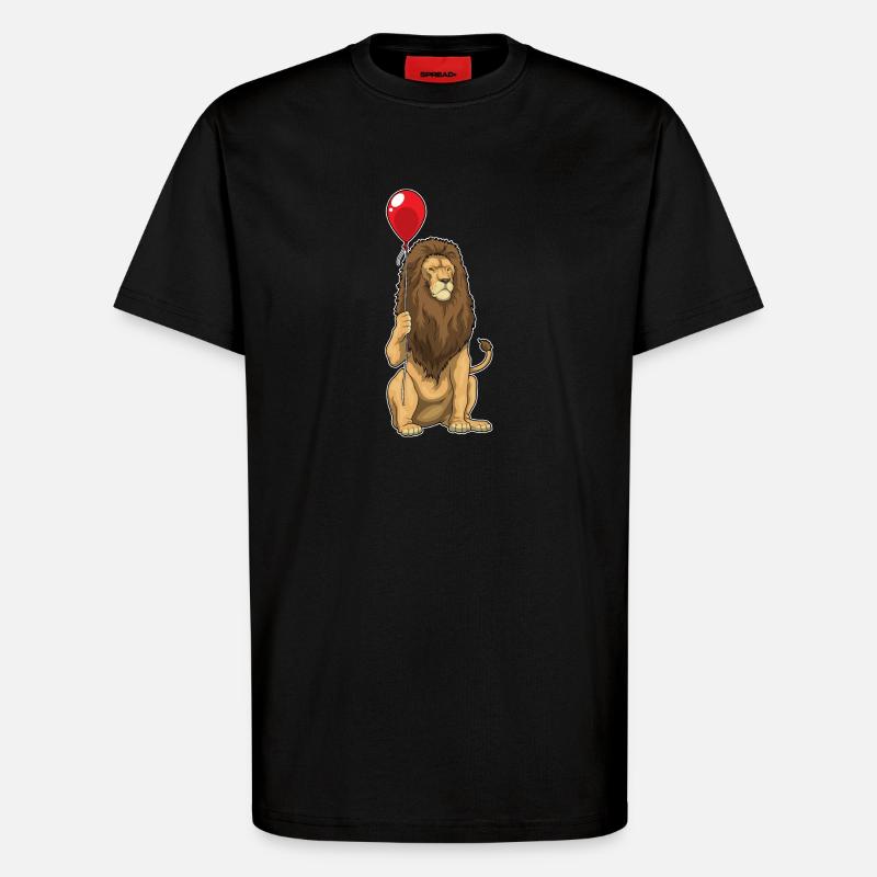 Ballon Lion - T-shirt bio décontracté fabriqué en UE - SOLID BLACK
